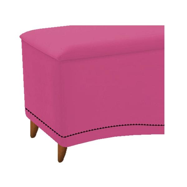 Imagem de Recamier Divã Yasmim Baú 160 cm Estofado 2 Lugares Queen Size Para Sala de Estar Quarto Suede Pink - Amarena