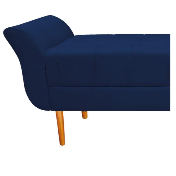 Imagem de Recamier Estofado Ari 100 cm Solteiro Suede Azul Marinho - ADJ Decor