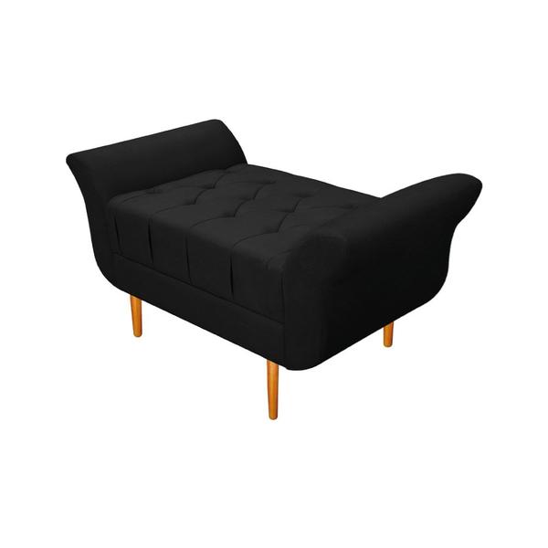 Imagem de Recamier Estofado Ari 100 cm Solteiro Suede Preto - Amarena Móveis