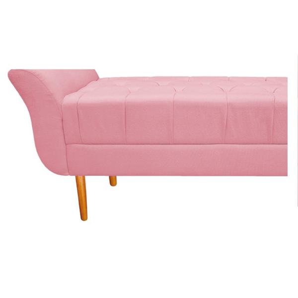 Imagem de Recamier Estofado Ari 100 cm Solteiro Suede Rosa Bebê - Doce Sonho Móveis