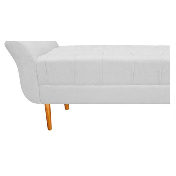 Imagem de Recamier Estofado Ari 140 cm Casal Corano Branco - ADJ Decor