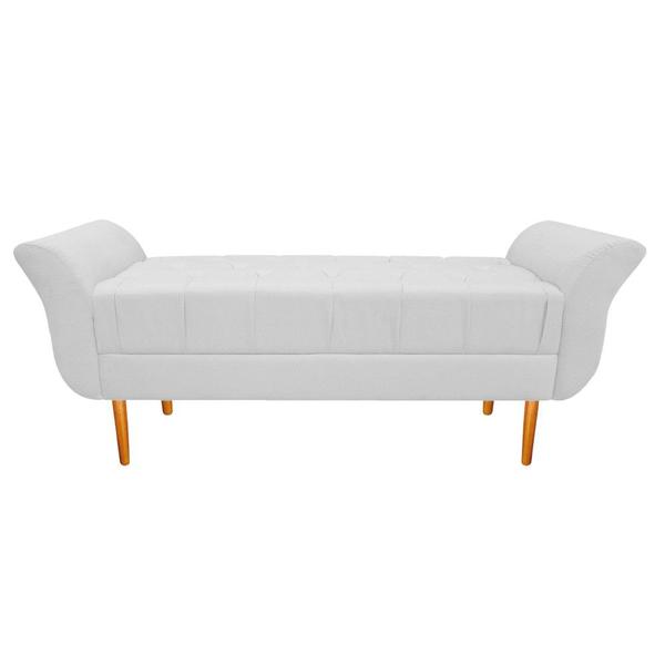 Imagem de Recamier Estofado Ari 140 cm Casal Corano Branco - ADJ Decor