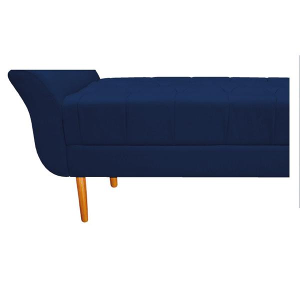 Imagem de Recamier Estofado Ari 140 cm Casal Suede Azul Marinho - Doce Sonho Móveis