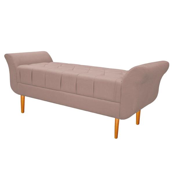 Imagem de Recamier Estofado Ari 140 cm Casal Suede Rosê - Amarena Móveis