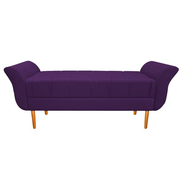 Imagem de Recamier Estofado Ari 140 cm Casal Suede Roxo - Doce Sonho Móveis