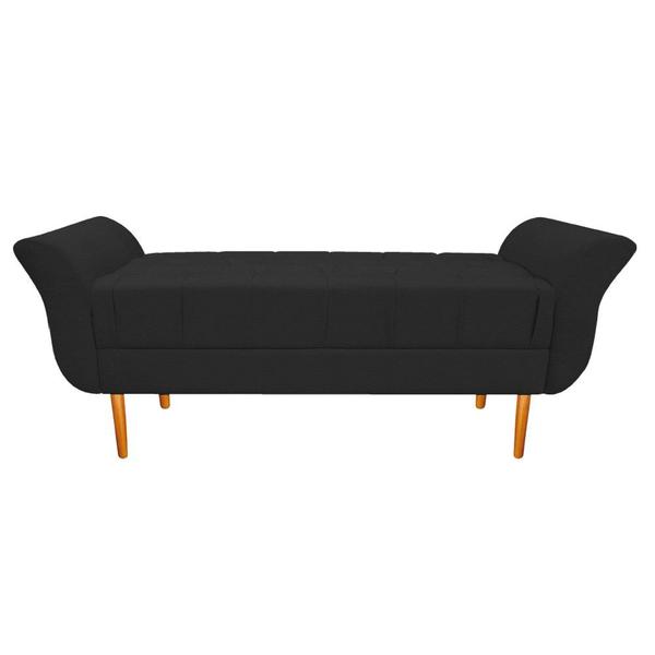 Imagem de Recamier Estofado Ari 195 cm King Size Corano Preto - ADJ Decor