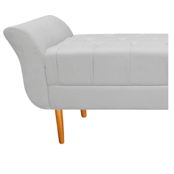 Imagem de Recamier Estofado Ari 195 cm King Size Suede Branco - Doce Sonho Móveis