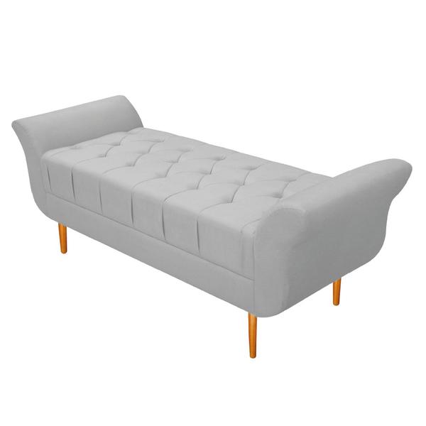 Imagem de Recamier Estofado Ari 90 cm Solteiro Suede Branco - ADJ Decor