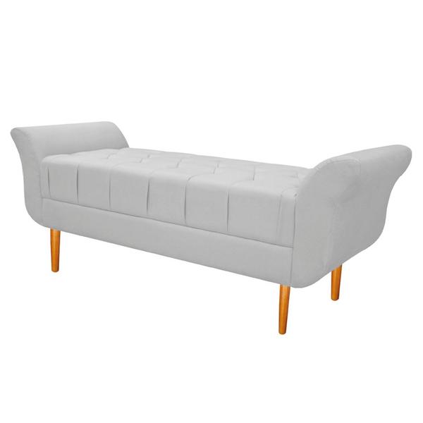 Imagem de Recamier Estofado Ari 90 cm Solteiro Suede Branco - ADJ Decor