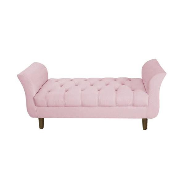 Imagem de Recamier Estofado Para Hall de Entrada 100 cm Grécia Corano Rosa Bebe - DL DECOR