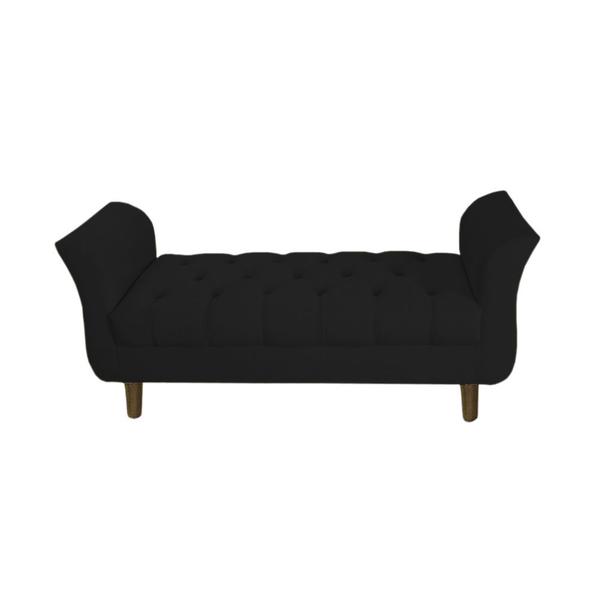 Imagem de Recamier Estofado Para Hall de Entrada 140 cm Grécia Suede Preto - DL DECOR