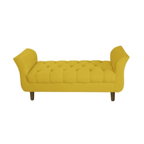 Imagem de Recamier Estofado Para Quarto Closet 100 cm Grécia Corano Amarelo - DL DECOR