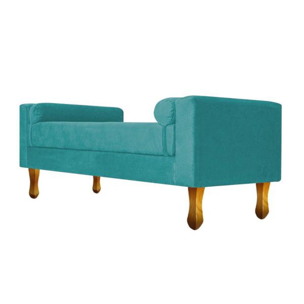 Imagem de Recamier Félix King Size 195cm Suede Azul Turquesa - ADJ Decor