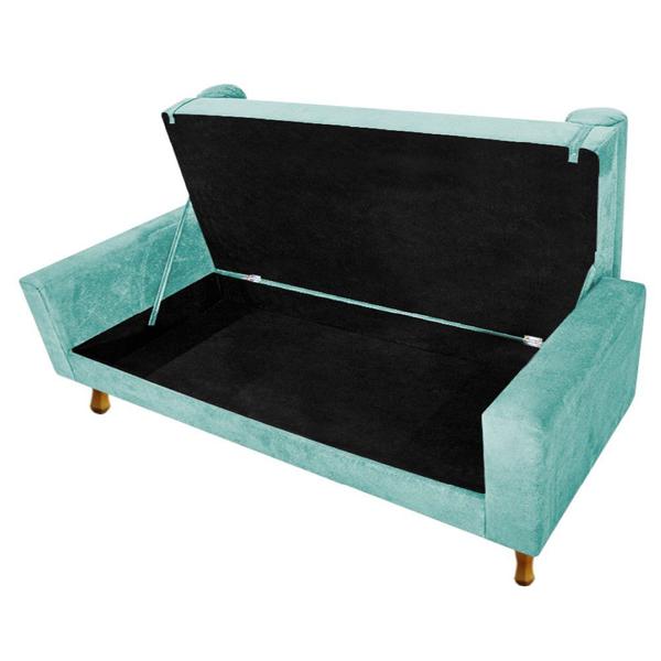 Imagem de Recamier Félix Queen Size 160cm Suede Azul Tiffany - ADJ Decor