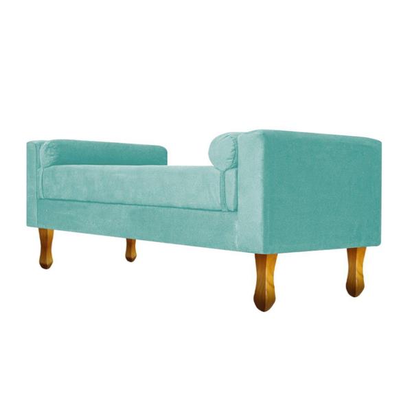 Imagem de Recamier Félix Queen Size 160cm Suede Azul Tiffany - ADJ Decor