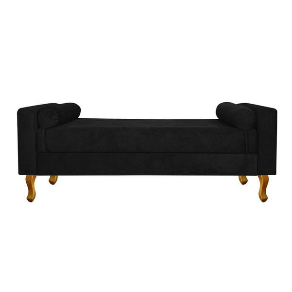 Imagem de Recamier Félix Queen Size 160cm Suede Preto - Doce Sonho Móveis