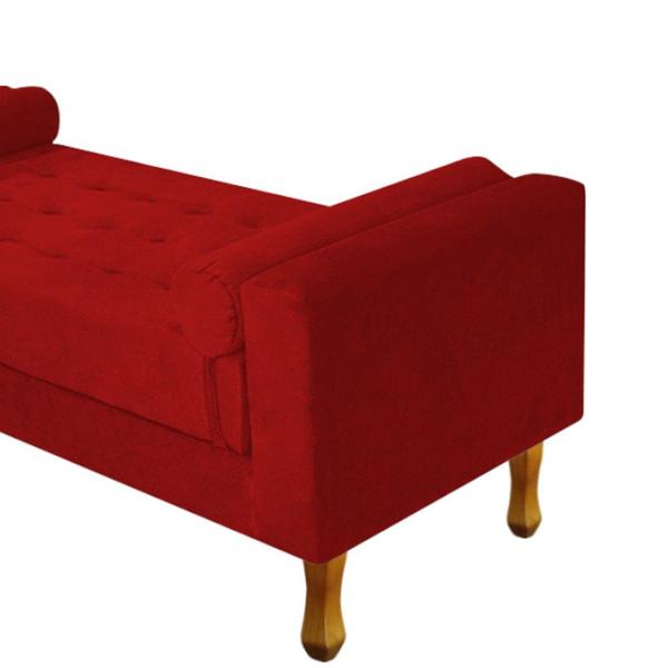 Imagem de Recamier Félix Solteiro 90cm Suede Vermelho - ADJ Decor