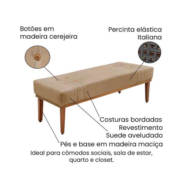 Imagem de Recamier Gênova Suede Bege 160 cm