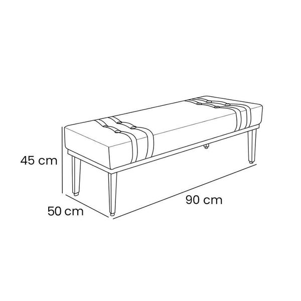 Imagem de Recamier Gênova Veludo Marrom 90 cm