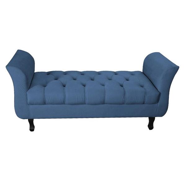 Imagem de Recamier Grecia Decorativa 90cm Suede Azul Marinho - Montanaris Decor