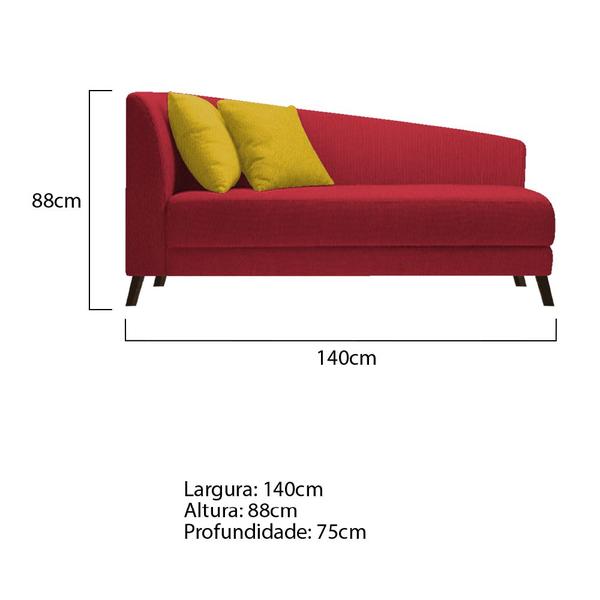 Imagem de Recamier Heitor 140cm com Almofada Lado Direito Suede - ADJ Decor