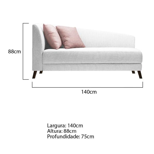 Imagem de Recamier Heitor 140cm com Almofada Lado Direito Suede - Amarena Móveis