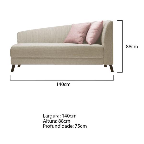 Imagem de Recamier Heitor 140cm com Almofada Lado Esquerdo Suede - ADJ Decor