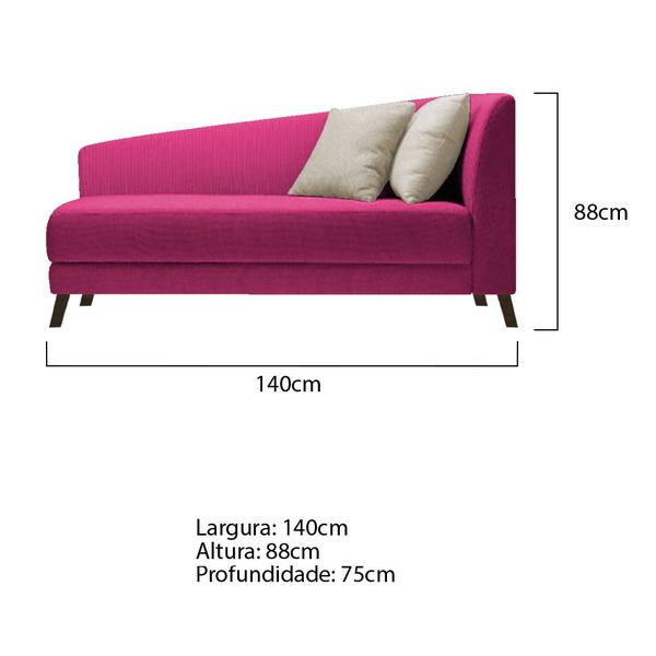 Imagem de Recamier Heitor 140cm com Almofada Lado Esquerdo Suede - Amarena Móveis