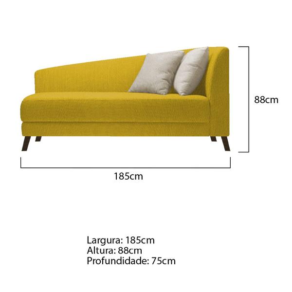 Imagem de Recamier Heitor 185cm com Almofada Lado Esquerdo Suede - Amarena Móveis