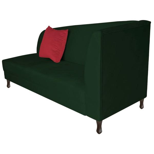 Imagem de Recamier Heitor 185cm com Almofada Lado Esquerdo Suede Verde/Vermelho - Amarena Móveis