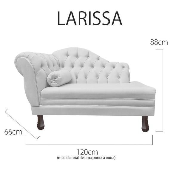 Imagem de Recamier Larissa Estofado Sala 120 cm Direito De Quem Senta Corano Branco - DL Decor