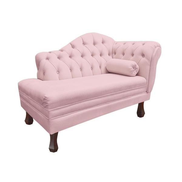 Imagem de Recamier Larissa Estofado Sala 120 cm Esquerdo De Quem Senta Corano Rosa Bebe - MB DECOR