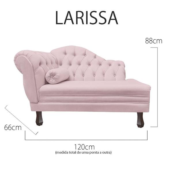 Imagem de Recamier Larissa Estofado Sala 120 cm Esquerdo De Quem Senta Corano Rosa Bebe - MB DECOR