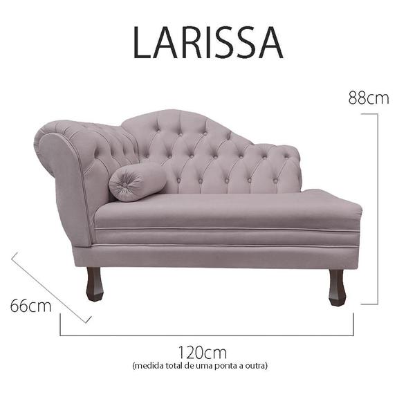 Imagem de Recamier Larissa Estofado Sala 120 cm Esquerdo De Quem Senta Veludo Rose - DL Decor