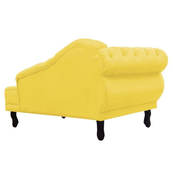 Imagem de Recamier Larissa Lado Direito 1,20 cm Veludo Amarelo - Montanaris Decor