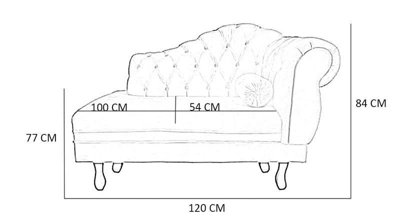 Imagem de Recamier Larissa Lado Direito 1,20 cm Veludo Verde - Montanaris Decor