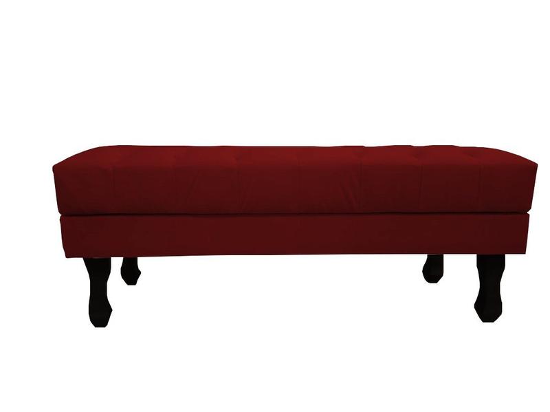 Imagem de Recamier Luis Xv Capitonê Retrô 100cm Suede Marsala Pés Madeira Mz Decor