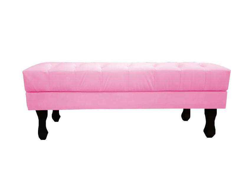 Imagem de Recamier Luis Xv Capitonê Retrô 120cm Suede Rosa Bebê Pés Madeira Ms Decor