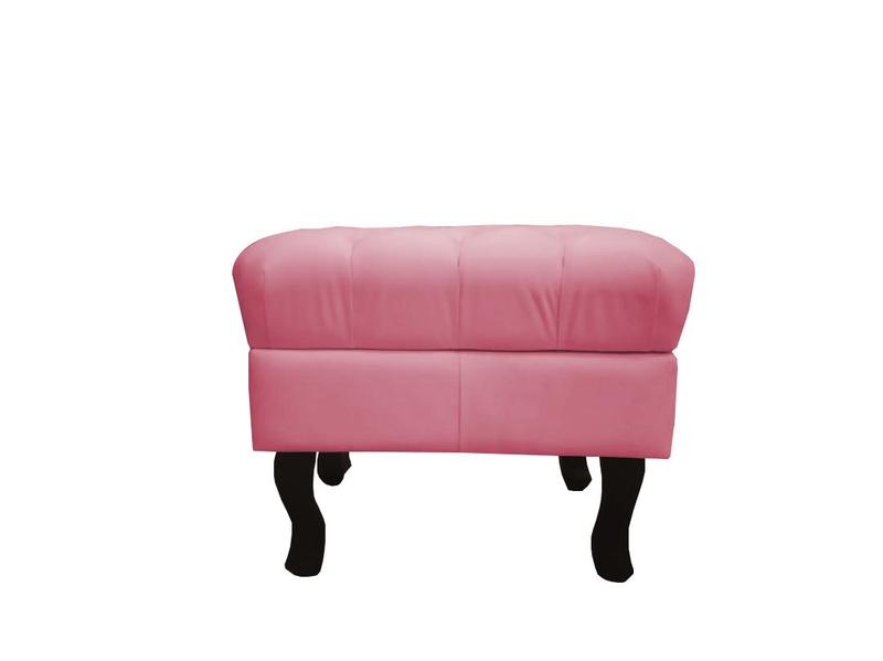 Imagem de Recamier Luis Xv Capitonê Retrô 120cm Suede Rosa Pés Madeira Mz Decor