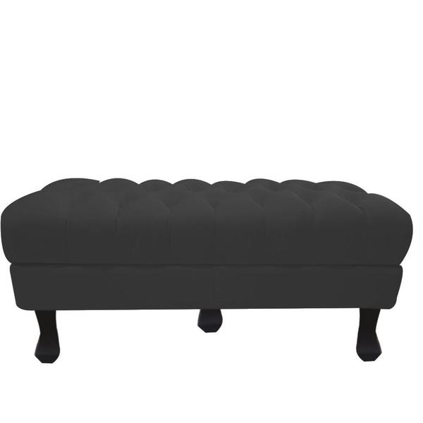 Imagem de Recamier Luis Xv Capitonê Retrô 160cm Suede Cinza Pés Madeira Ms Decor