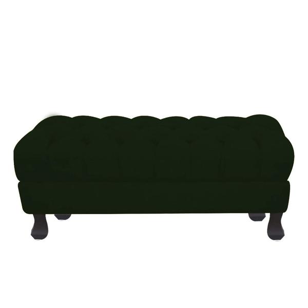 Imagem de Recamier Luis Xv Capitonê Retrô 180cm Suede Verde Pés Madeira Mz Decor