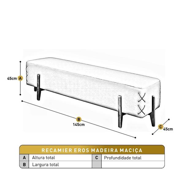 Imagem de Recamier Luxo Madeira Maciça Eros