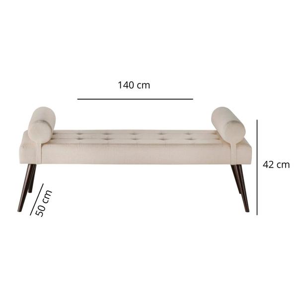 Imagem de Recamier Olívia Charming Linho - 140 Cm X 50cm X 42cm Bege