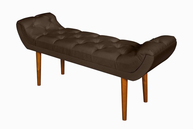 Imagem de Recamier Puff Banco 130cm Para Quarto Sala Suede Pavia