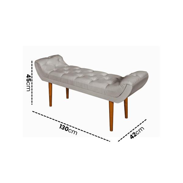 Imagem de Recamier Puff Banco Quarto Mônaco 130cm Suede Pavia