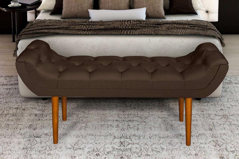 Imagem de Recamier Puff Banco Quarto Mônaco 130cm Suede Pavia