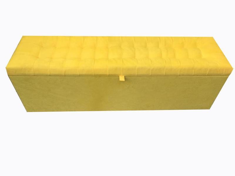 Imagem de Recamier puff baú beira de cama 1,38 100% mdf - amarelo