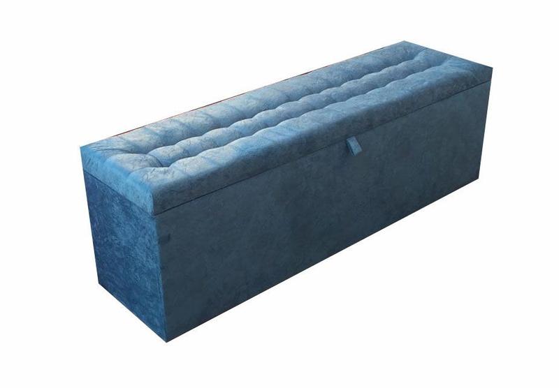 Imagem de Recamier puff baú beira de cama 1,38 100% mdf - azul aço