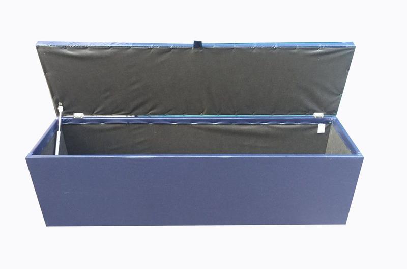 Imagem de Recamier puff baú beira de cama 1,38  100% mdf - azul marinho material sintético