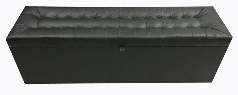 Imagem de Recamier Puff Baú Beira de Cama 1,38 100% MDF - Material Sintético Preto